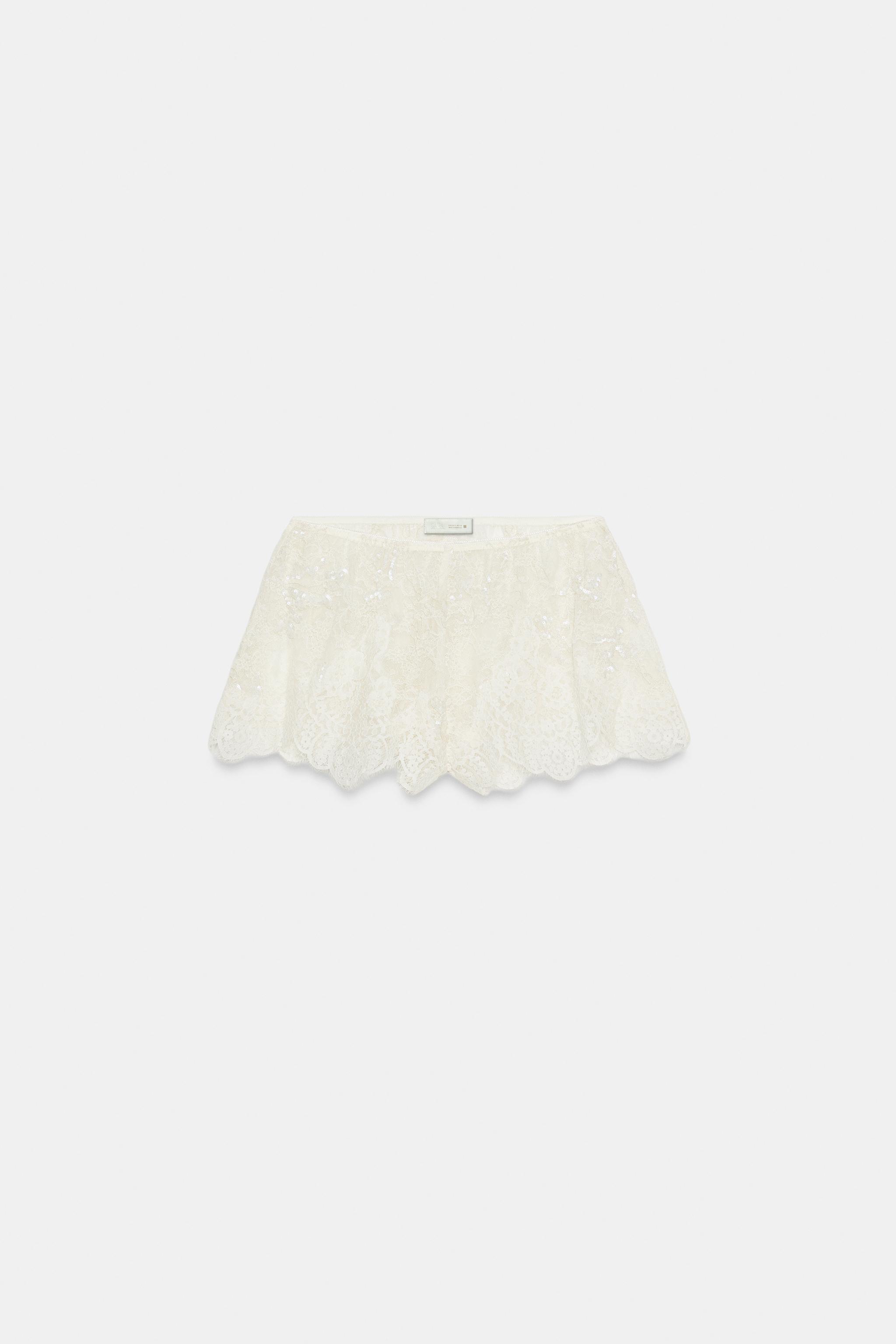 SEQUIN LACE SHORTS